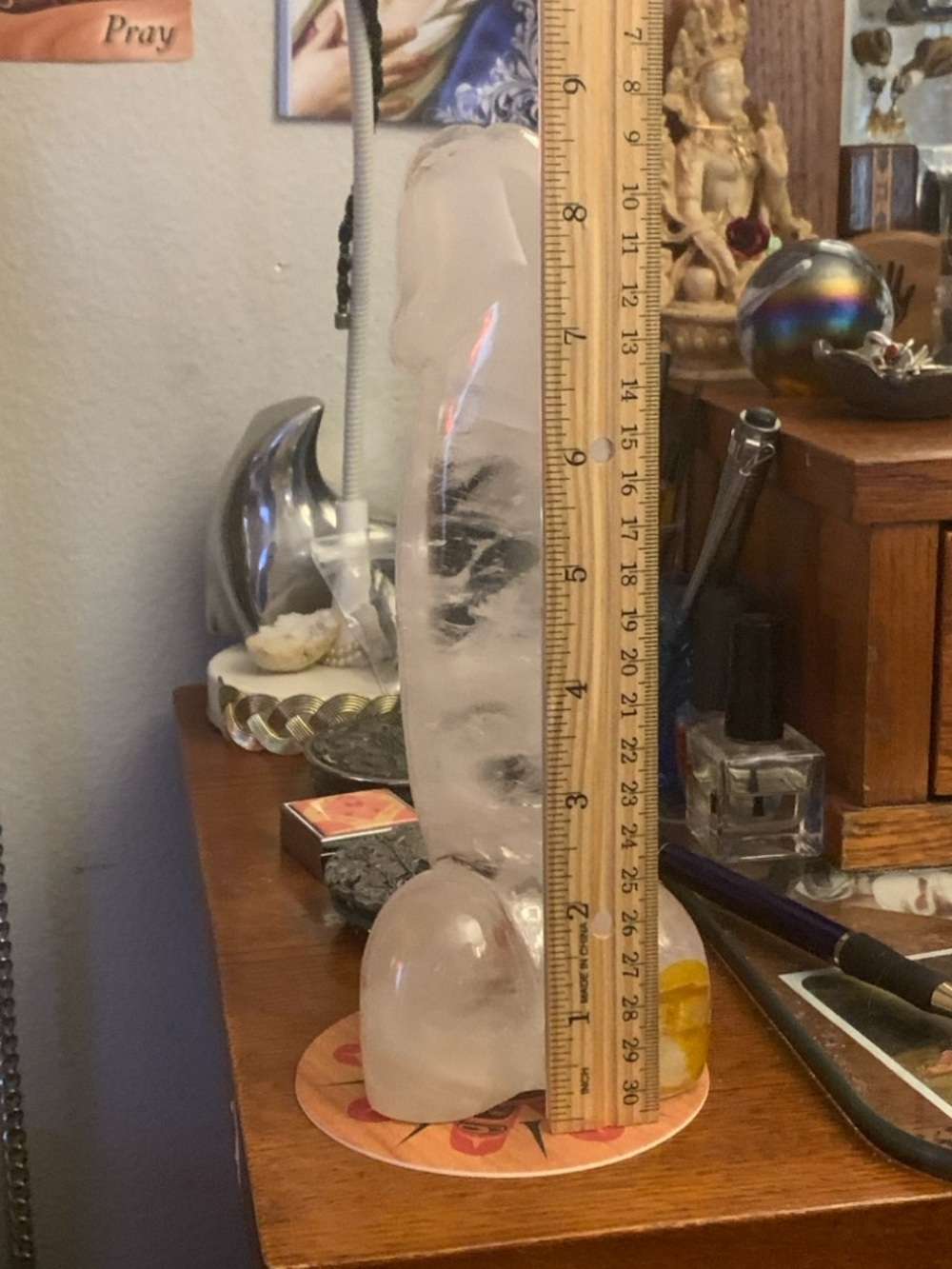 Clear Quartz Phallic Shaped Figurine